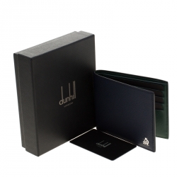 Dunhill Dark Blue Leather Bourdon Bifold Wallet