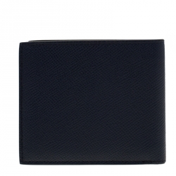 Dunhill Dark Blue Leather Bourdon Bifold Wallet