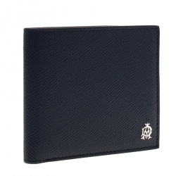 Dunhill Dark Blue Leather Bourdon Bifold Wallet