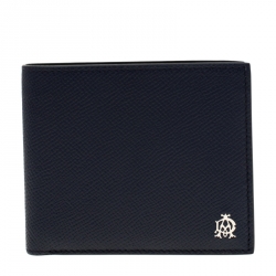 Dunhill Dark Blue Leather Bourdon Bifold Wallet