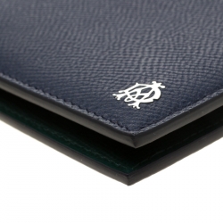 Dunhill Dark Blue Leather Bourdon Bifold Wallet
