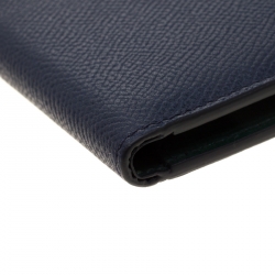 Dunhill Dark Blue Leather Bourdon Bifold Wallet