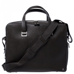 Dunhill Olive Green Leather Cadogan Single Document Briefcase