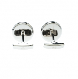 Dunhill Ad Ellipse Engraved Red Enamel Stainless Steel Round Cufflinks