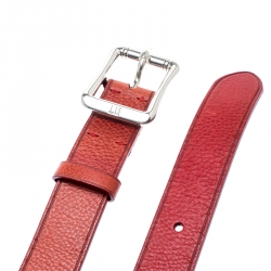 Pre Owned Dunhill Red Leather Belt 107CM