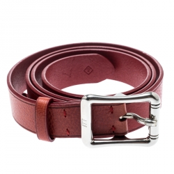 Pre Owned Dunhill Red Leather Belt 107CM