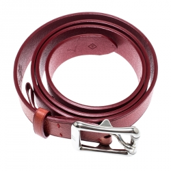 Pre Owned Dunhill Red Leather Belt 107CM