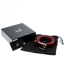 Pre Owned Dunhill Red Leather Belt 107CM
