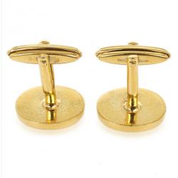 Pre Owned Dunhill Black Onyx Oval Gold Plated Cufflinks