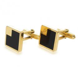 Dunhill Black Lacquerd Square Gold Plated Cufflinks