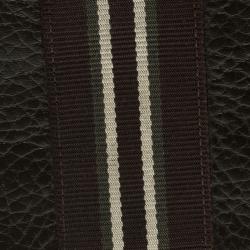 Pre Owned Dunhill Dark Brown Leather Stripe Long Wallet