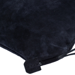 Dunhill Midnight Blue Suede Chiltern Drawstring Backpack