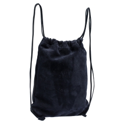 Dunhill Midnight Blue Suede Chiltern Drawstring Backpack