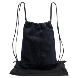 Dunhill Midnight Blue Suede Chiltern Drawstring Backpack