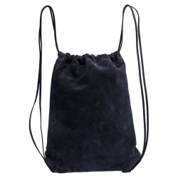 Dunhill Midnight Blue Suede Chiltern Drawstring Backpack