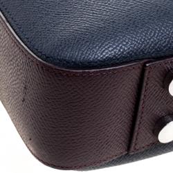 Dunhill Dark Blue/Burgundy Leather Cadogan Single Document Briefcase