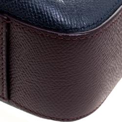 Dunhill Dark Blue/Burgundy Leather Cadogan Single Document Briefcase