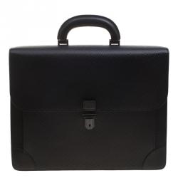 Dunhill Black Textured Leather Bourdon Briefcase
