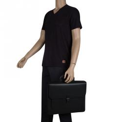 Dunhill Black Textured Leather Bourdon Briefcase