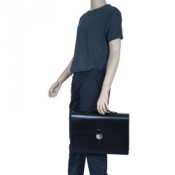 Dunhill Black Leather Confidential Briefcase