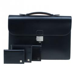 Dunhill Black Leather Confidential Briefcase