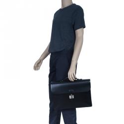 Dunhill Black Leather Confidential Briefcase