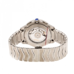 Pre Owned Ebel Silver Stainless Steel Wave Chronograph 1216403 Men's Wristwatch 42 mm