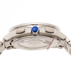 Pre Owned Ebel Silver Stainless Steel Wave Chronograph 1216403 Men's Wristwatch 42 mm