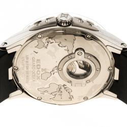 Edox White Stainless Steel Grand Ocean 80077 Men's Wristwatch 45 mm