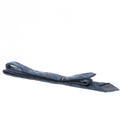 Pre Owned Emporio Armani Blue Textured Wool and Silk Dotted  Tie