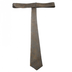Pre Owned Emporio Armani Grey and Mustard Yellow Embossed Jacquard Skinny Tie