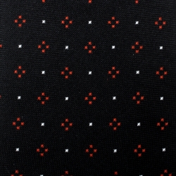 Pre Owned Emporio Armani Black Microflower Patterned Silk Hand Sewn Tie