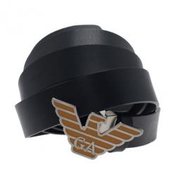 Pre Owned Emporio Armani Black Leather One Size Belt 110CM