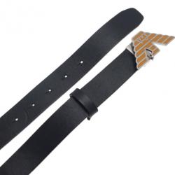 Pre Owned Emporio Armani Black Leather One Size Belt 110CM