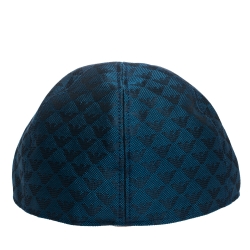 Pre Owned Emporio Armani Blue Logo Patterned Baseball Cap Size L