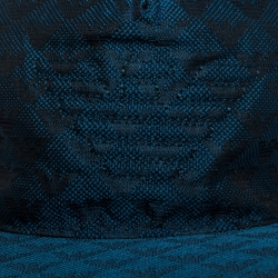 Pre Owned Emporio Armani Blue Logo Patterned Baseball Cap Size L