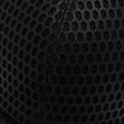 Pre Owned Emporio Armani Black Leather Cutout Baseball Cap Size L