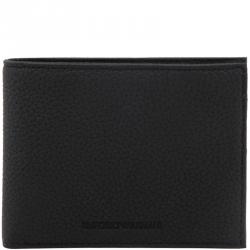 Emporio Armani Black Pebbled Leather Bifold Wallet