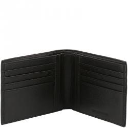 Pre Owned Emporio Armani Black Leather Bifold Wallet