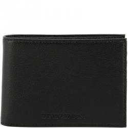 Pre Owned Emporio Armani Black Leather Bifold Wallet