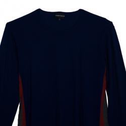 Pre Owned Emporio Armani Blue Multicolor Men's Sweater XXXL