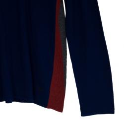 Pre Owned Emporio Armani Blue Multicolor Men's Sweater XXXL