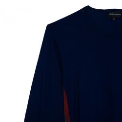 Pre Owned Emporio Armani Blue Multicolor Men's Sweater XXXL