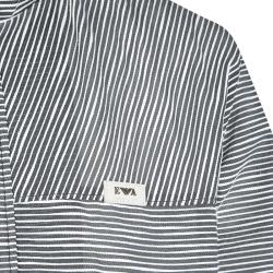 Pre Owned Emporio Armani Josh Line Grey Textured Striped Detail Zip Front Hooded Jacket XXL