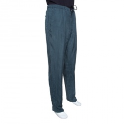 Pre Owned Emporio Armani Grey Elasticized Waist Drawstring Detail Pants 3XL