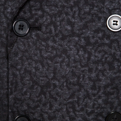 Pre Owned جاكيت بليزر أمبوريو أرماني صوف جاكار رصاصي داكن بصفين أزرا ر M