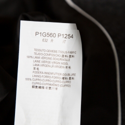 Pre Owned جاكيت بليزر أمبوريو أرماني صوف جاكار رصاصي داكن بصفين أزرار M