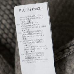 Pre Owned Emporio Armani Grey Textured Chunky Knit Wool Blend Jacket L