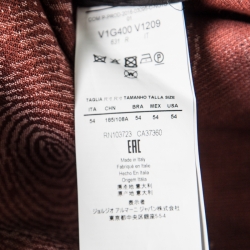 Pre Owned Emporio Armani Grey Wool Fingerprint Lined Tailored Blazer XXL