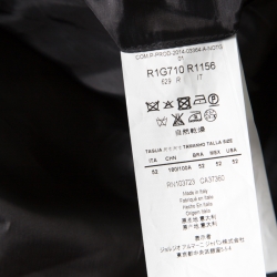 Pre Owned Emporio Armani Grey Horizontal Striped Wool and Cotton Two Button Blazer XL